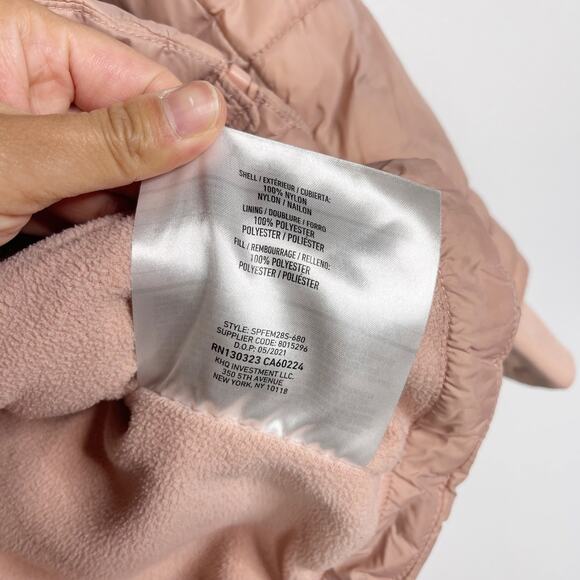 Spyder Girls Small 7 Light Pink Clara Short Puffer Jacket Misty Rose Hooded - Picture 12 of 12